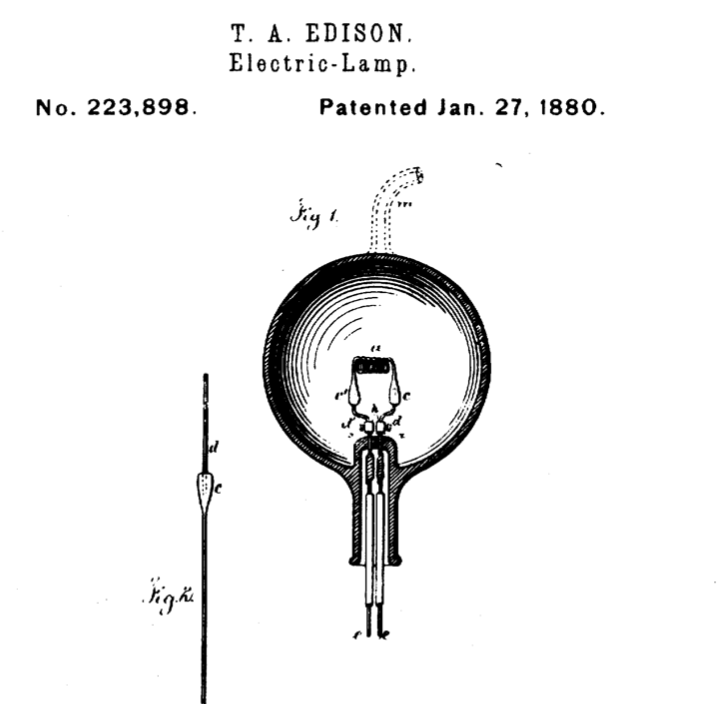 A technical sketch of a lightbulb